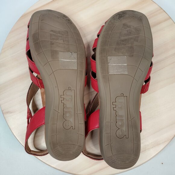 Earth Origins Berri Red Fisherman Strappy Slip-on Sandals Women US 9.5 - Picture 10 of 15
